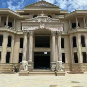 淮安 黄金麻别墅外墙干挂，大柱，大象，蘑菇石，雕花板