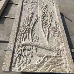 淮安 黄金麻雕刻板浮雕迎客松