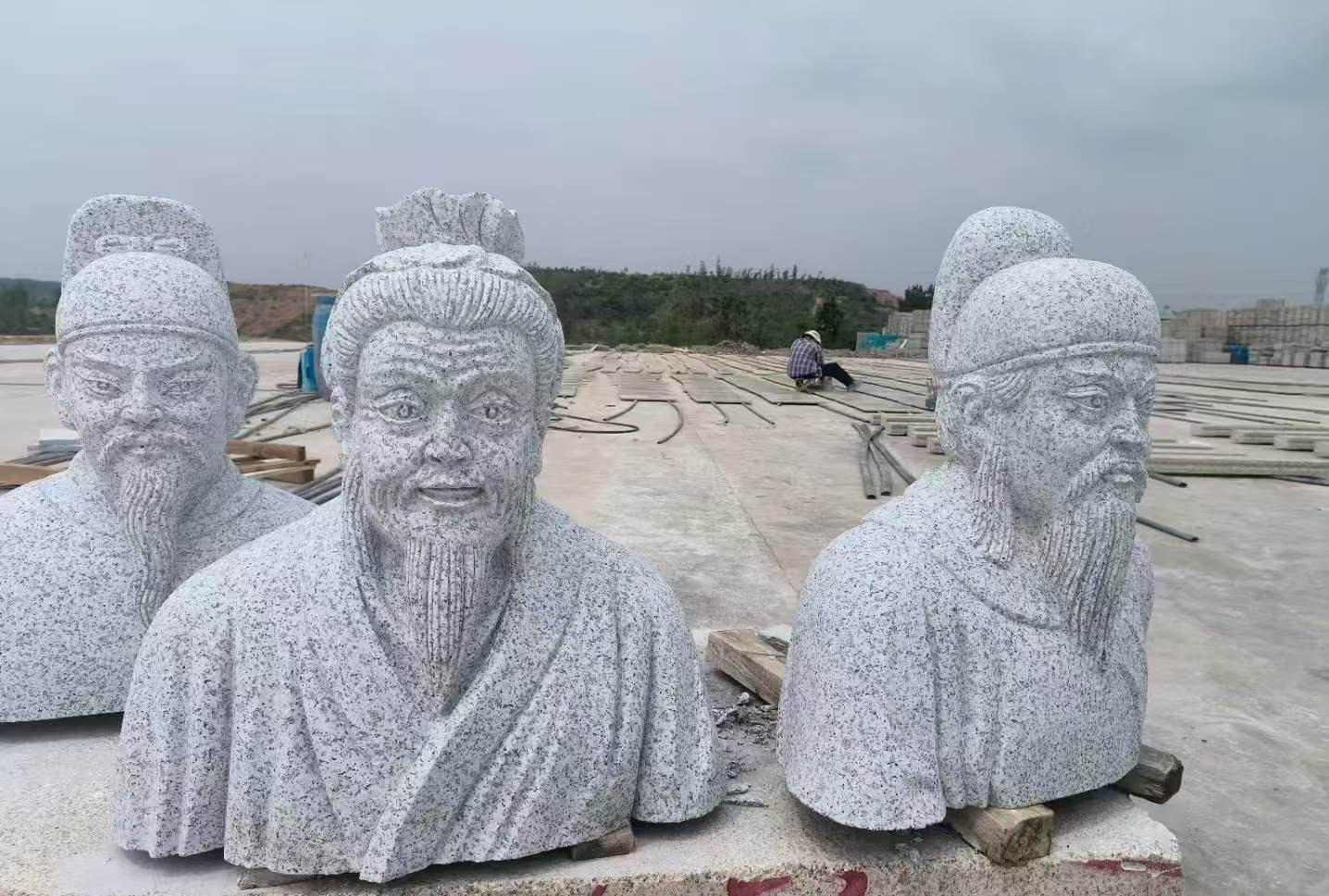 淮安 白麻花岗岩石材人物立体雕刻