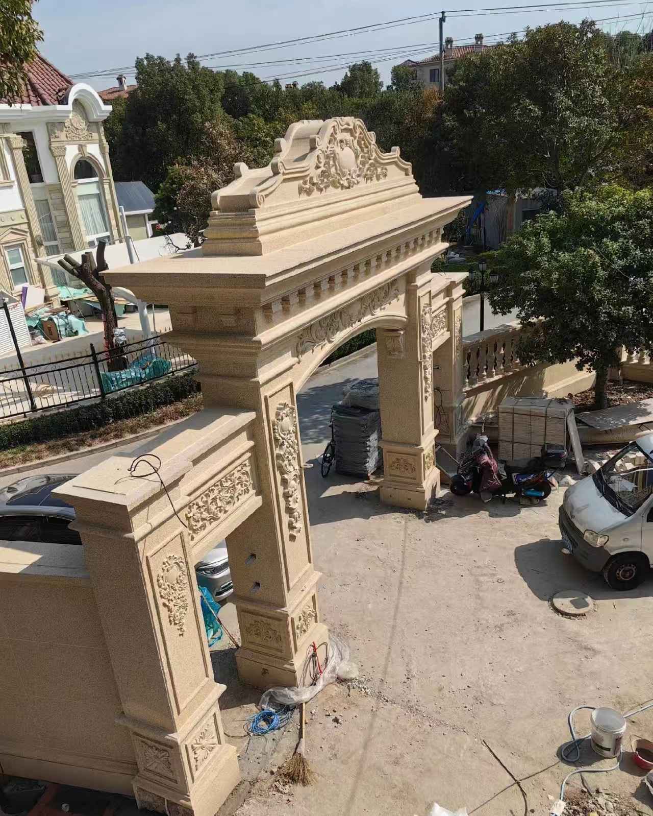 淮安 黄金麻荔枝面花岗岩别墅门楼