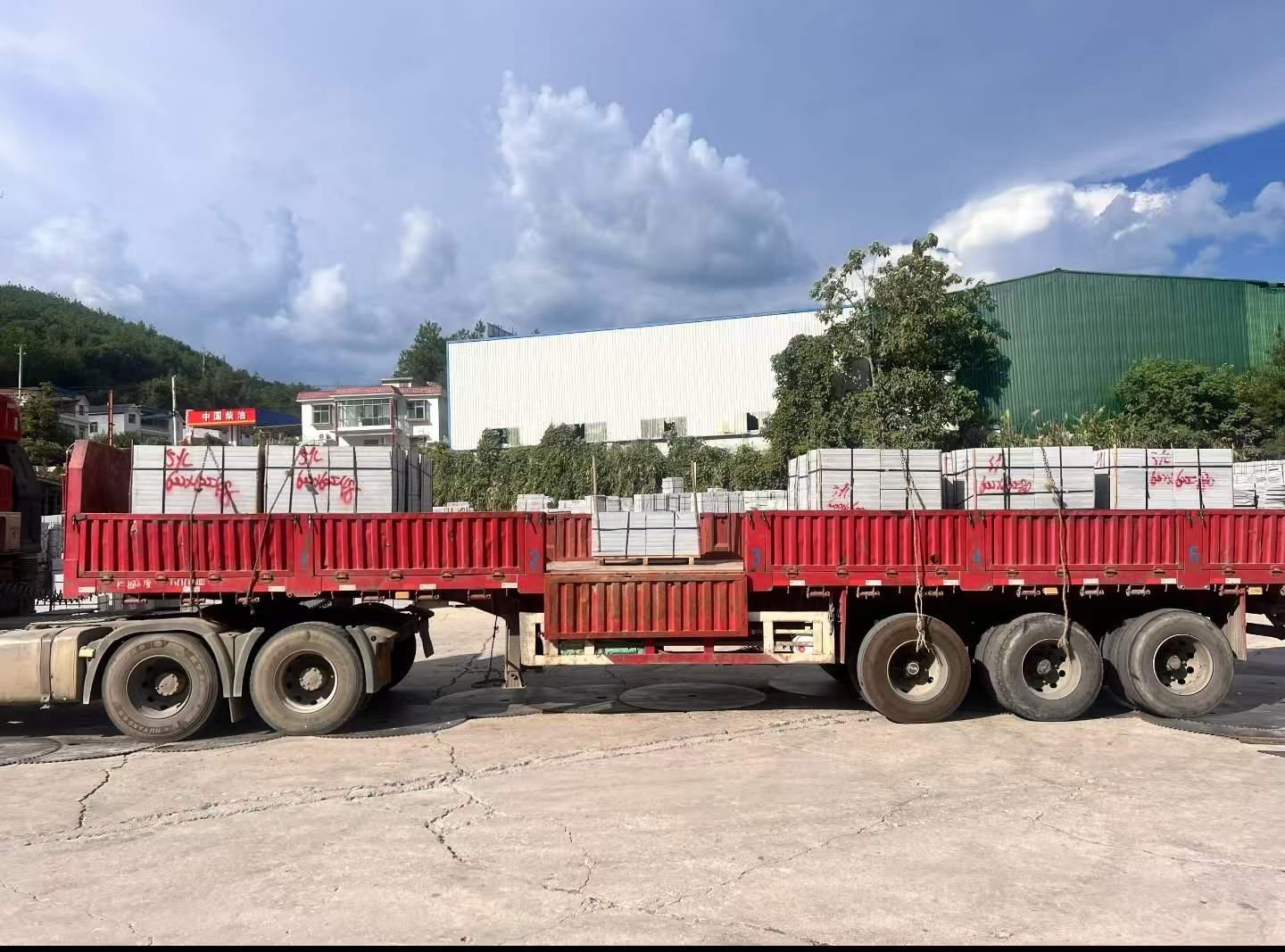 淮安 芝麻灰花岗岩地铺石出货日常