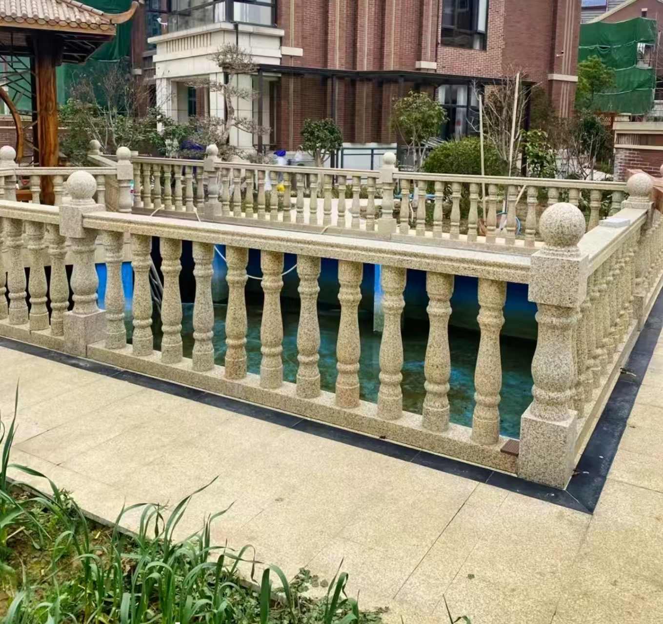 淮安黄金麻花岗岩石材栏杆，扶手，将军柱，花瓶柱