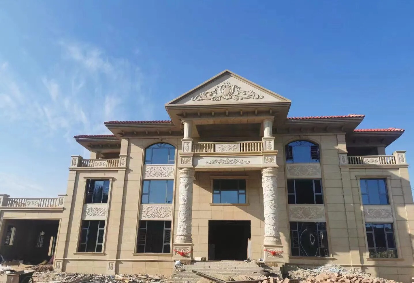 淮安 黄金麻花岗岩别墅外墙干挂